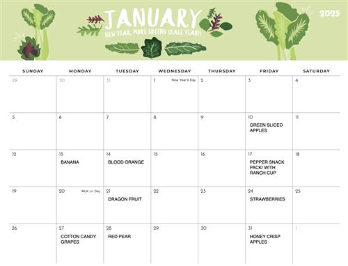  January Fruit & Veg Calendar